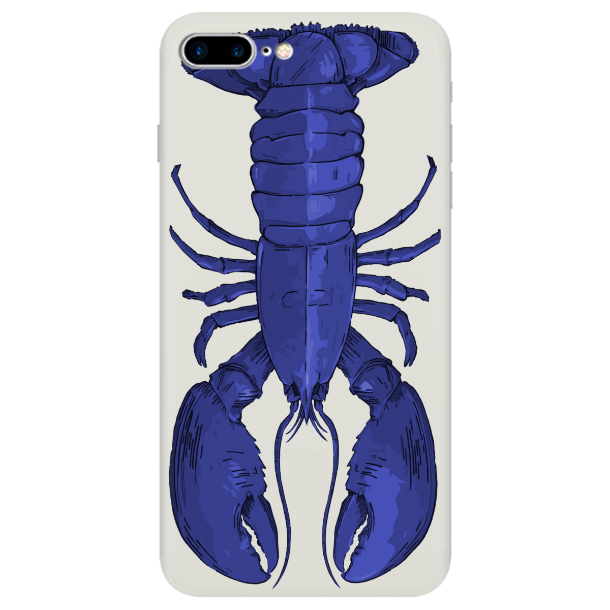 Чохол для Apple iPhone 8 Plus напівпрозорий матовий soft touch Синій лобстер - фото 1 - Чохли для телефонів