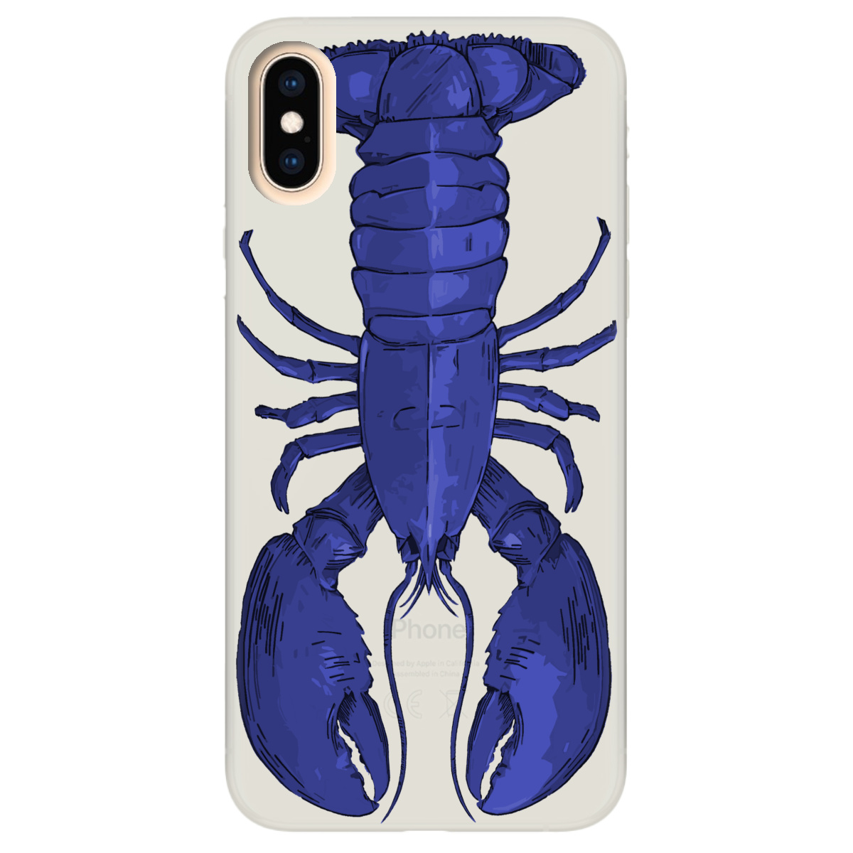 Чохол для Apple iPhone X напівпрозорий матовий soft touch Синій лобстер - фото 1 - Чохли для телефонів