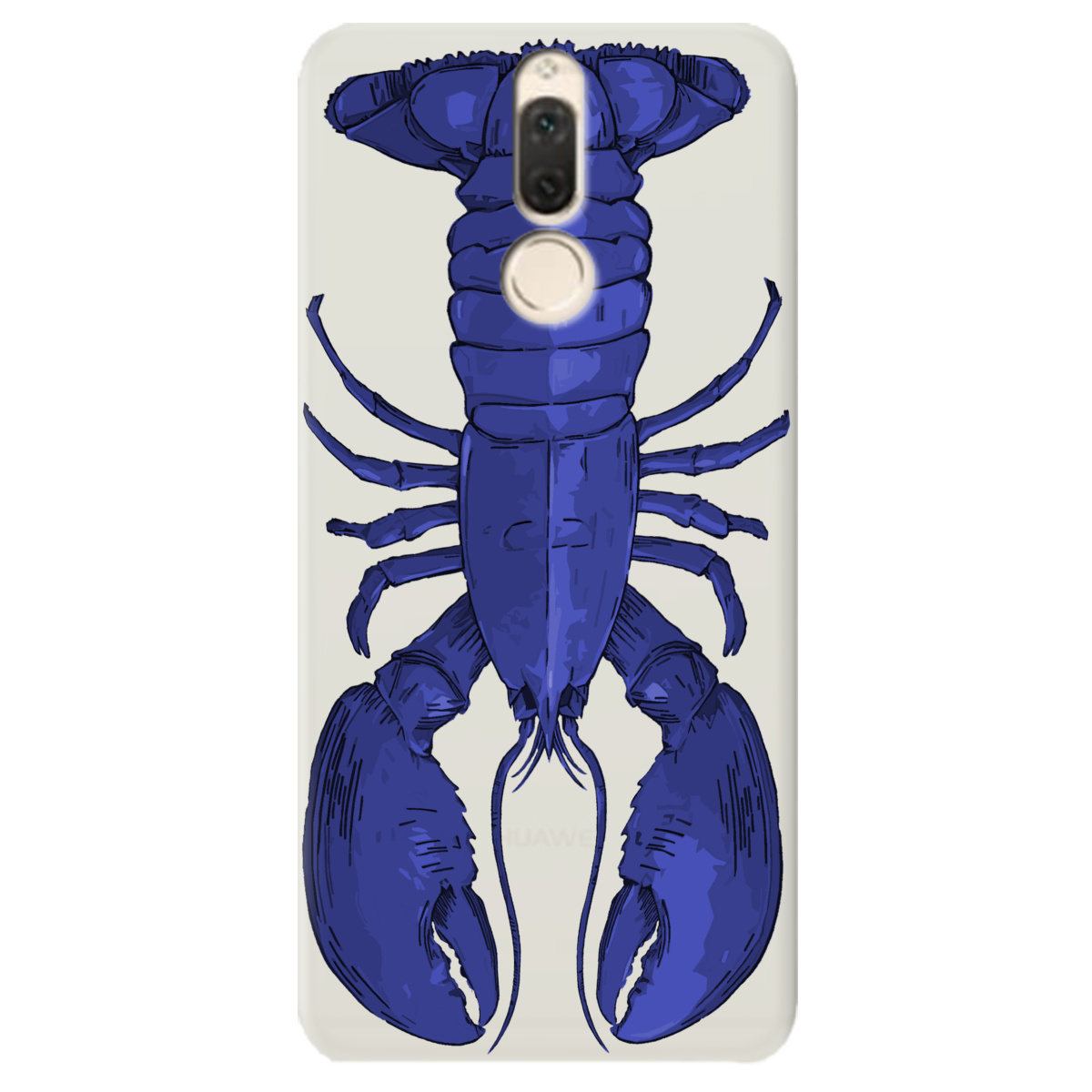 Чехол для Huawei Mate 10 Lite полупрозрачный матовый soft touch Синий лобстер - фото 1 - Чехлы для телефонов