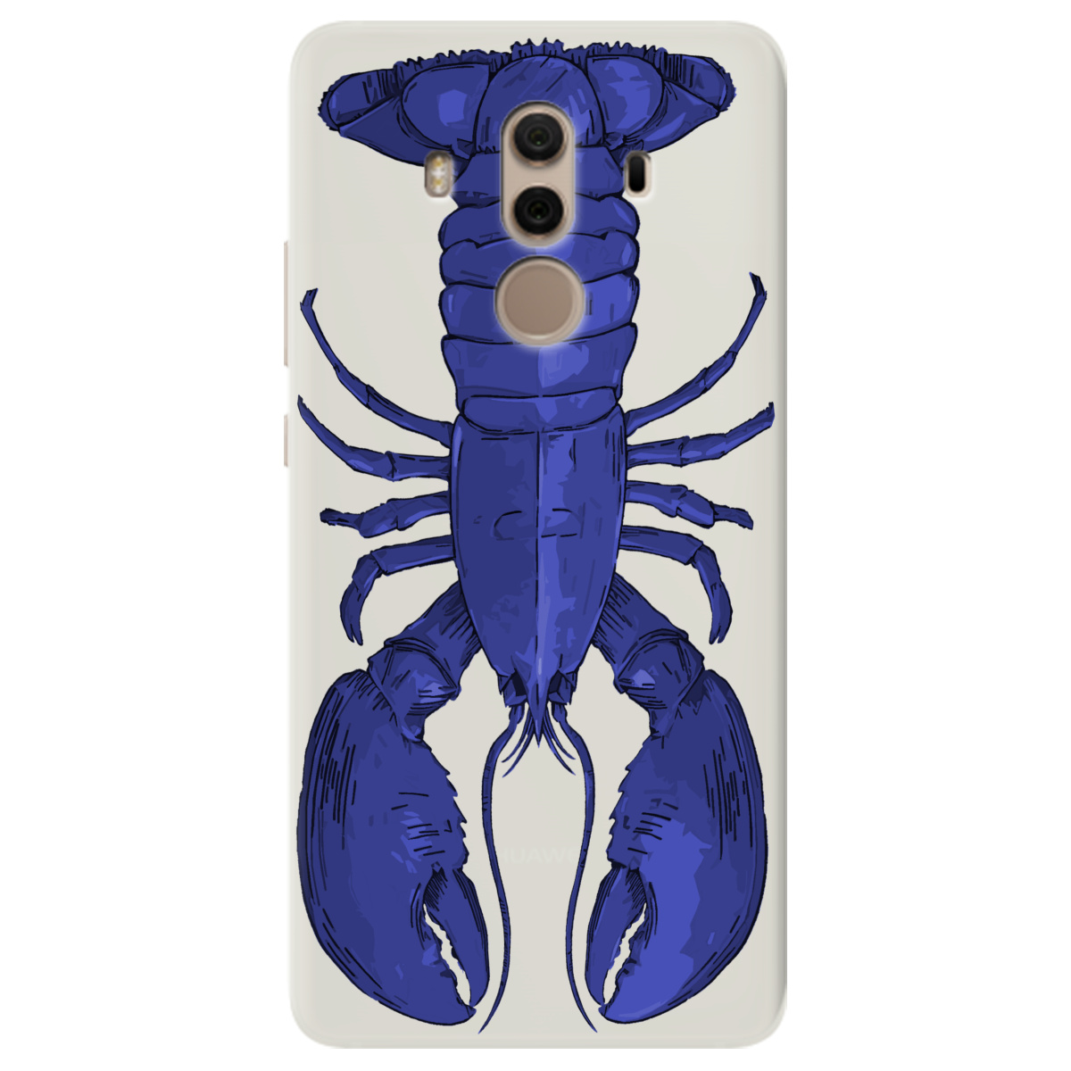 Чехол для Huawei Mate 10 Pro полупрозрачный матовый soft touch Синий лобстер - фото 1 - Чехлы для телефонов