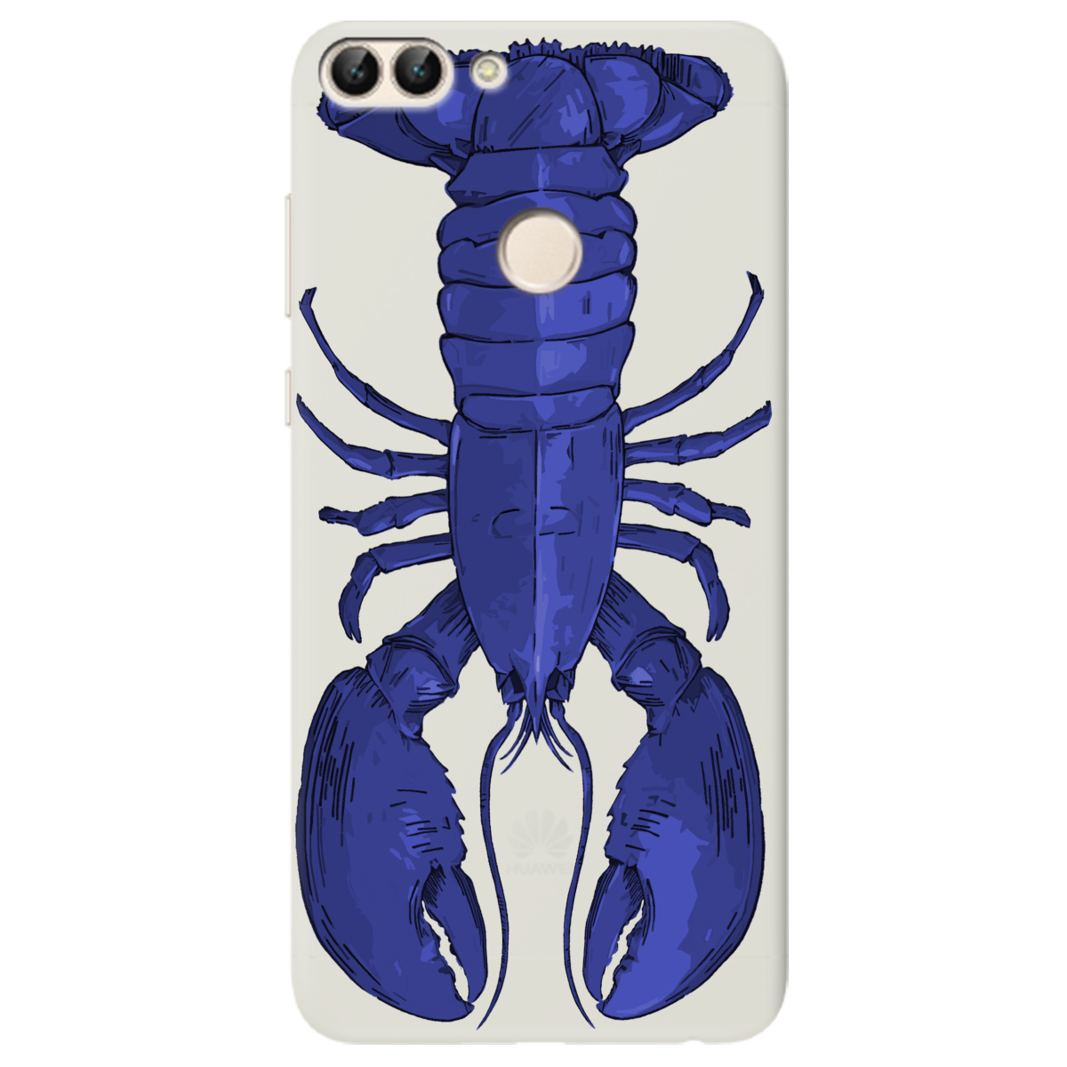 Чехол для Huawei P Smart полупрозрачный матовый soft touch Синий лобстер - фото 1 - Чехлы для телефонов