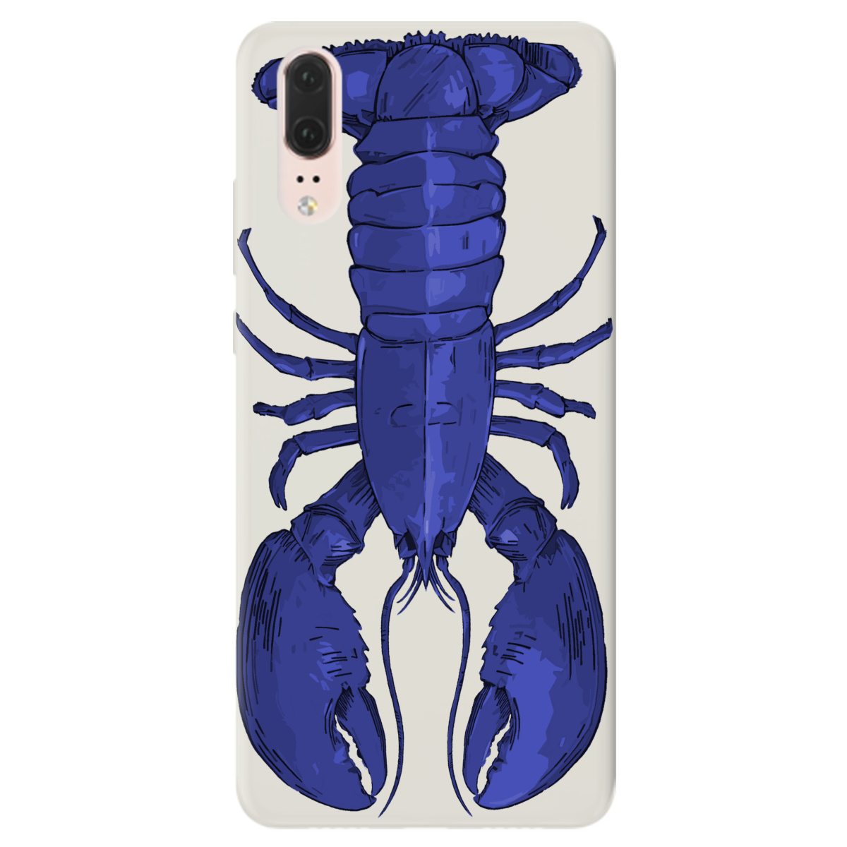 Чохол для Huawei P20 напівпрозорий матовий soft touch Синій лобстер - фото 1 - Чохли для телефонів