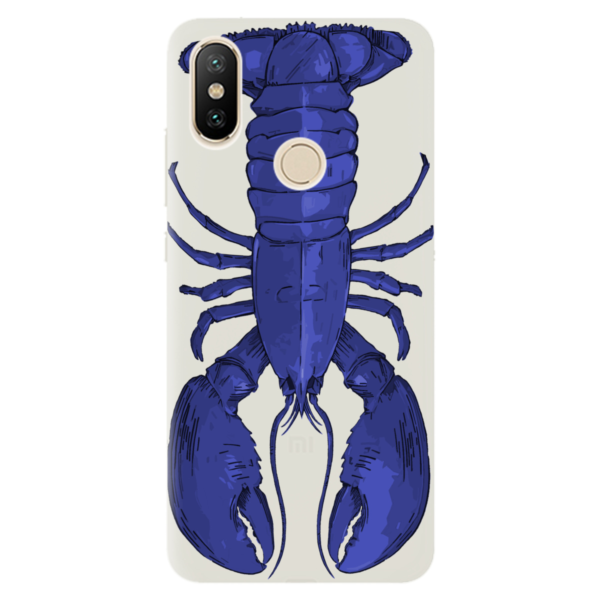 Чохол для Xiaomi Mi A2 Lite напівпрозорий матовий soft touch Синій лобстер - фото 1 - Чохли для телефонів