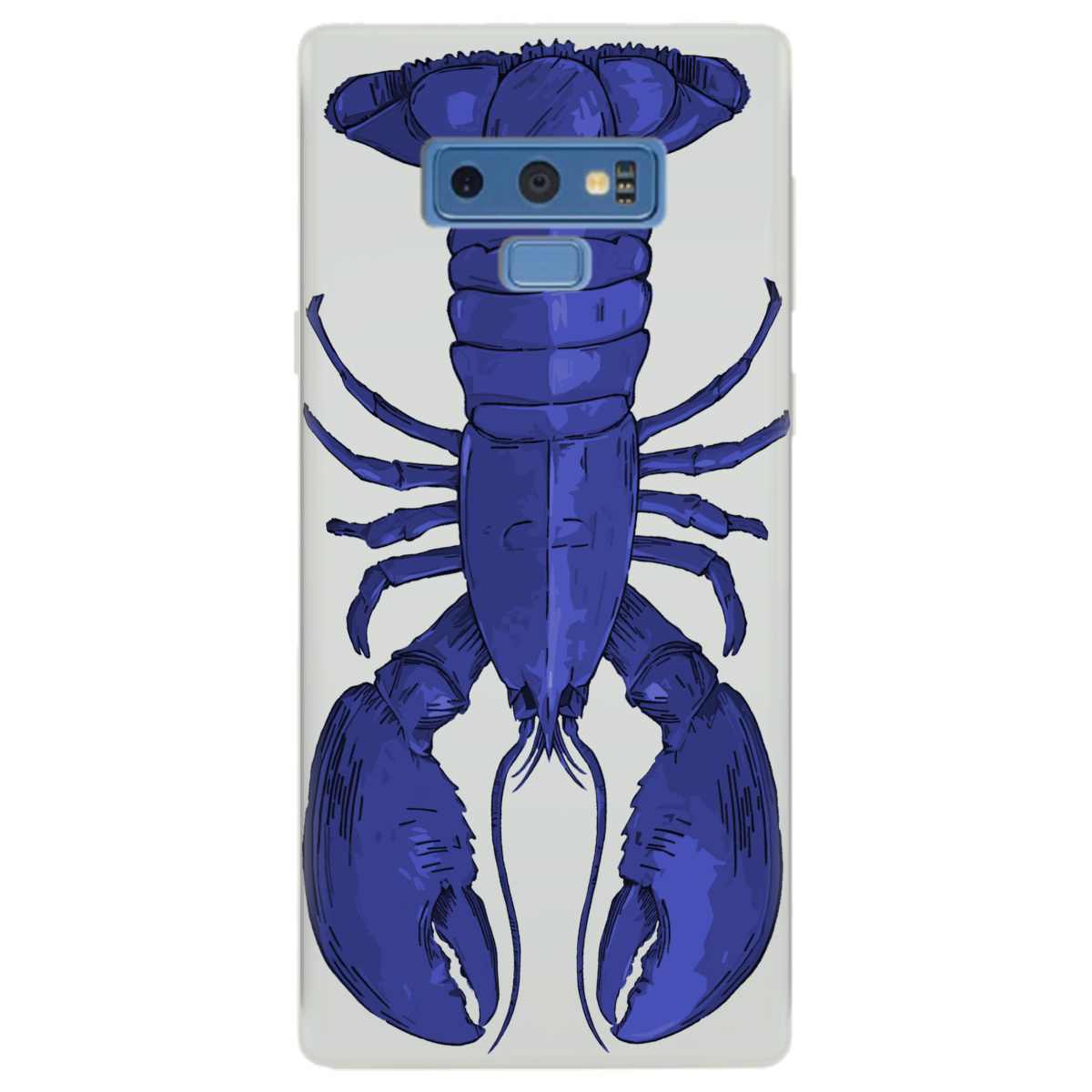Чехол для Samsung Galaxy Note 9 полупрозрачный матовый soft touch Синий лобстер - фото 1 - Чехлы для телефонов