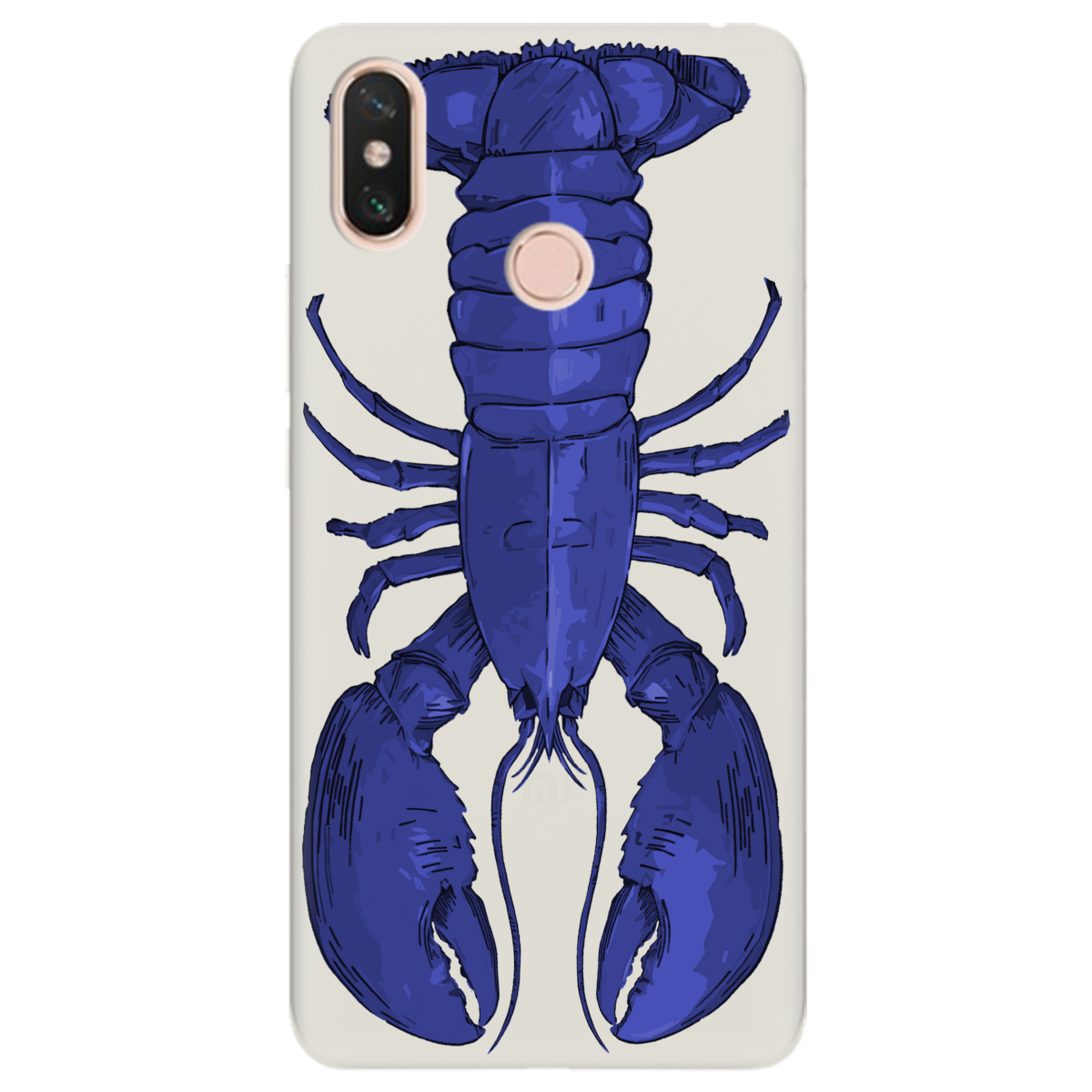 Чехол для Xiaomi Mi Max 3 полупрозрачный матовый soft touch Синий лобстер - фото 1 - Чехлы для телефонов