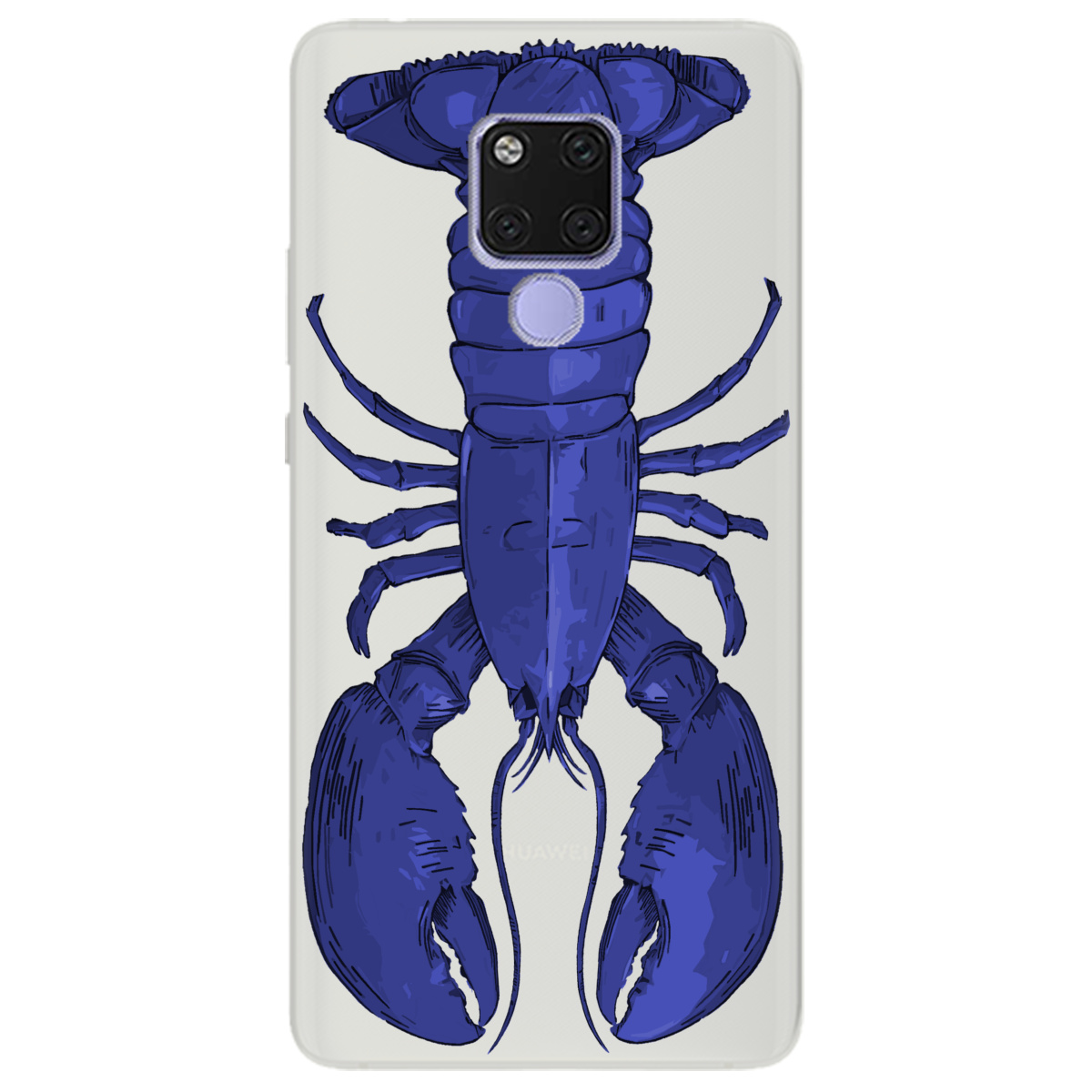 Чехол для Huawei Mate 20 полупрозрачный матовый soft touch Синий лобстер - фото 1 - Чехлы для телефонов