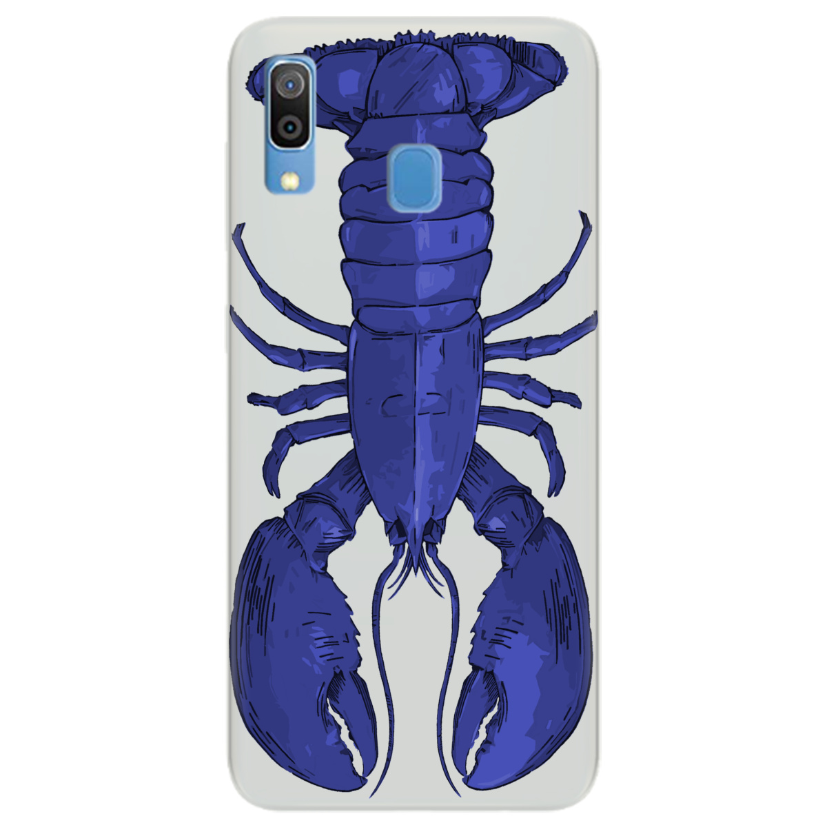 Чехол для Samsung Galaxy A30 полупрозрачный матовый soft touch Синий лобстер - фото 1 Чехол для Samsung Galaxy A30 полупрозрачный матовый soft touch Синий лобстер - фото 1 - Чехлы для телефонов