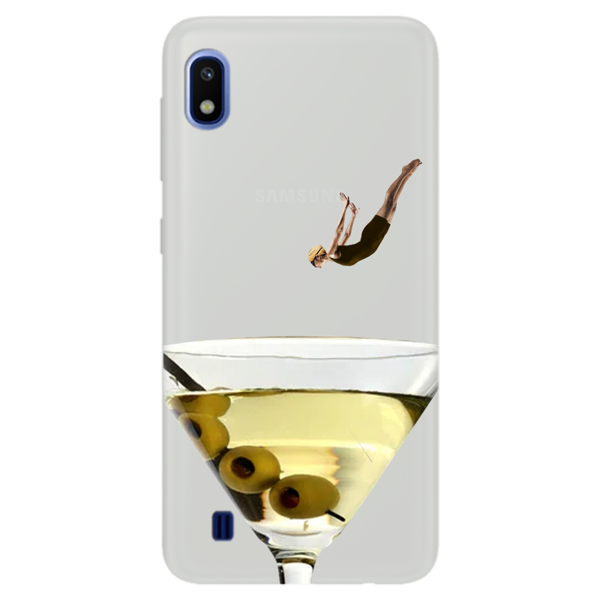 Чехол для Samsung Galaxy A10 полупрозрачный матовый soft touch Ныряй с головой - фото 1 - Чехлы для телефонов