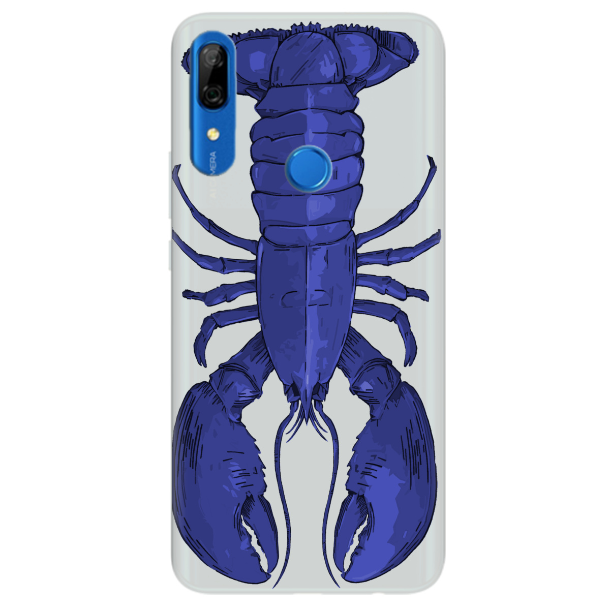 Чехол для Huawei P Smart Z полупрозрачный матовый soft touch Синий лобстер - фото 1 - Чехлы для телефонов