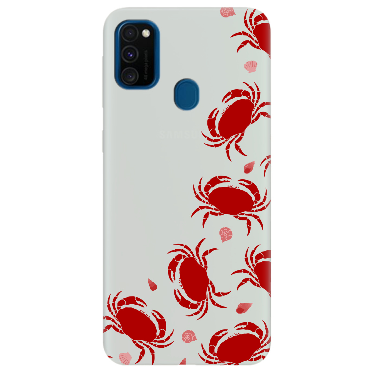 Чехол для Samsung Galaxy M30s полупрозрачный матовый soft touch Крабовое побережье - фото 1 - Чехлы для телефонов