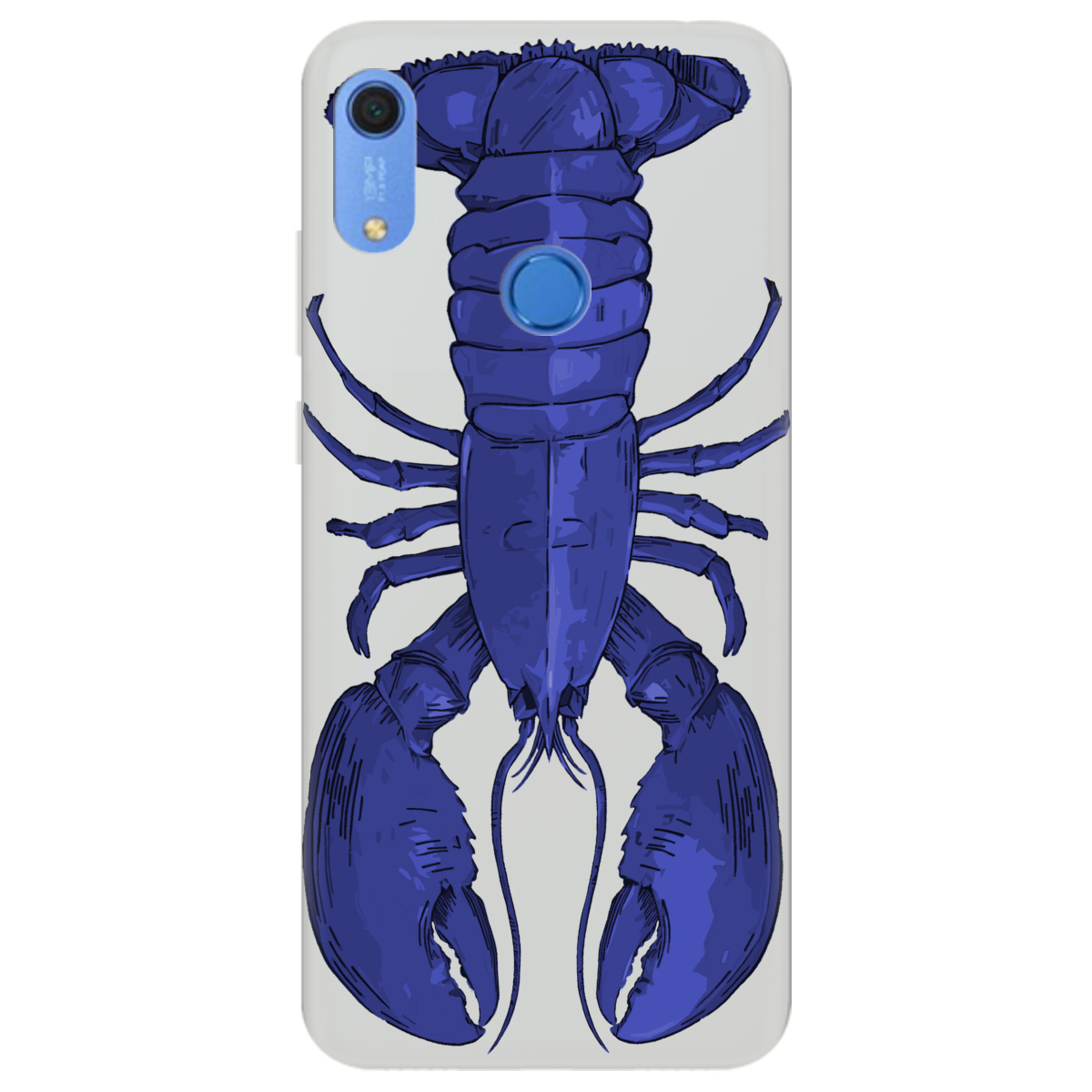 Чехол для Huawei Y6s полупрозрачный матовый soft touch Синий лобстер - фото 1 - Чехлы для телефонов