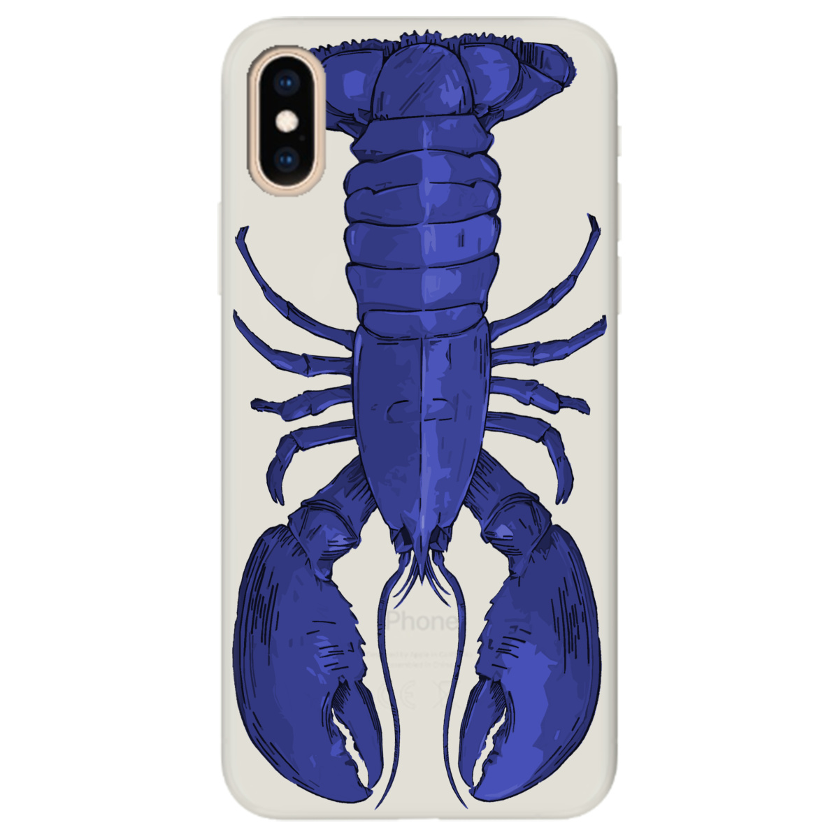 Чехол для Apple iPhone XS Max полупрозрачный матовый soft touch Синий лобстер - фото 1 - Чехлы для телефонов