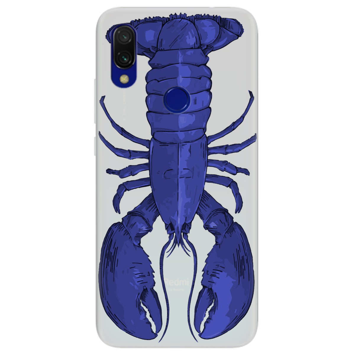 Чехол для Xiaomi Redmi Note 7 /  7Pro полупрозрачный матовый soft touch Синий лобстер - фото 1 - Чехлы для телефонов