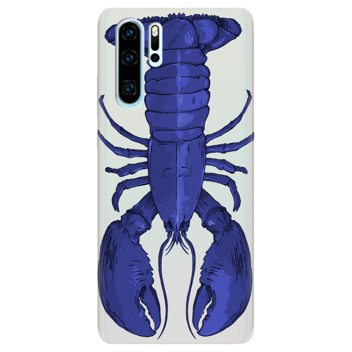 Чохол для Huawei P30 Pro напівпрозорий матовий soft touch Синій лобстер - фото 1 - Чохли для телефонів