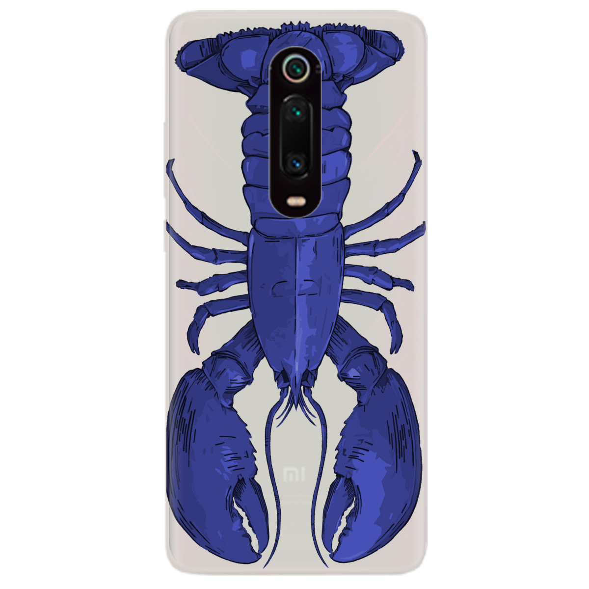 Чехол для Xiaomi Mi 9T полупрозрачный матовый soft touch Синий лобстер - фото 1 Чехол для Xiaomi Mi 9T полупрозрачный матовый soft touch Синий лобстер - фото 1 - Чехлы для телефонов
