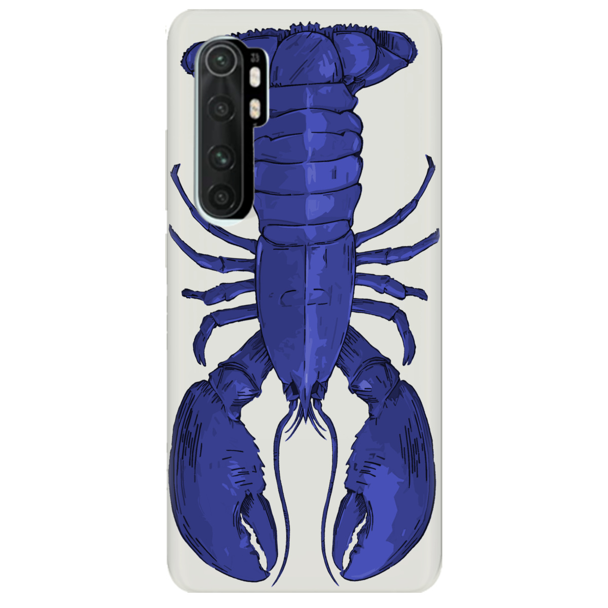 Чехол для Xiaomi Mi Note 10 Lite полупрозрачный матовый soft touch Синий лобстер - фото 1 - Чехлы для телефонов