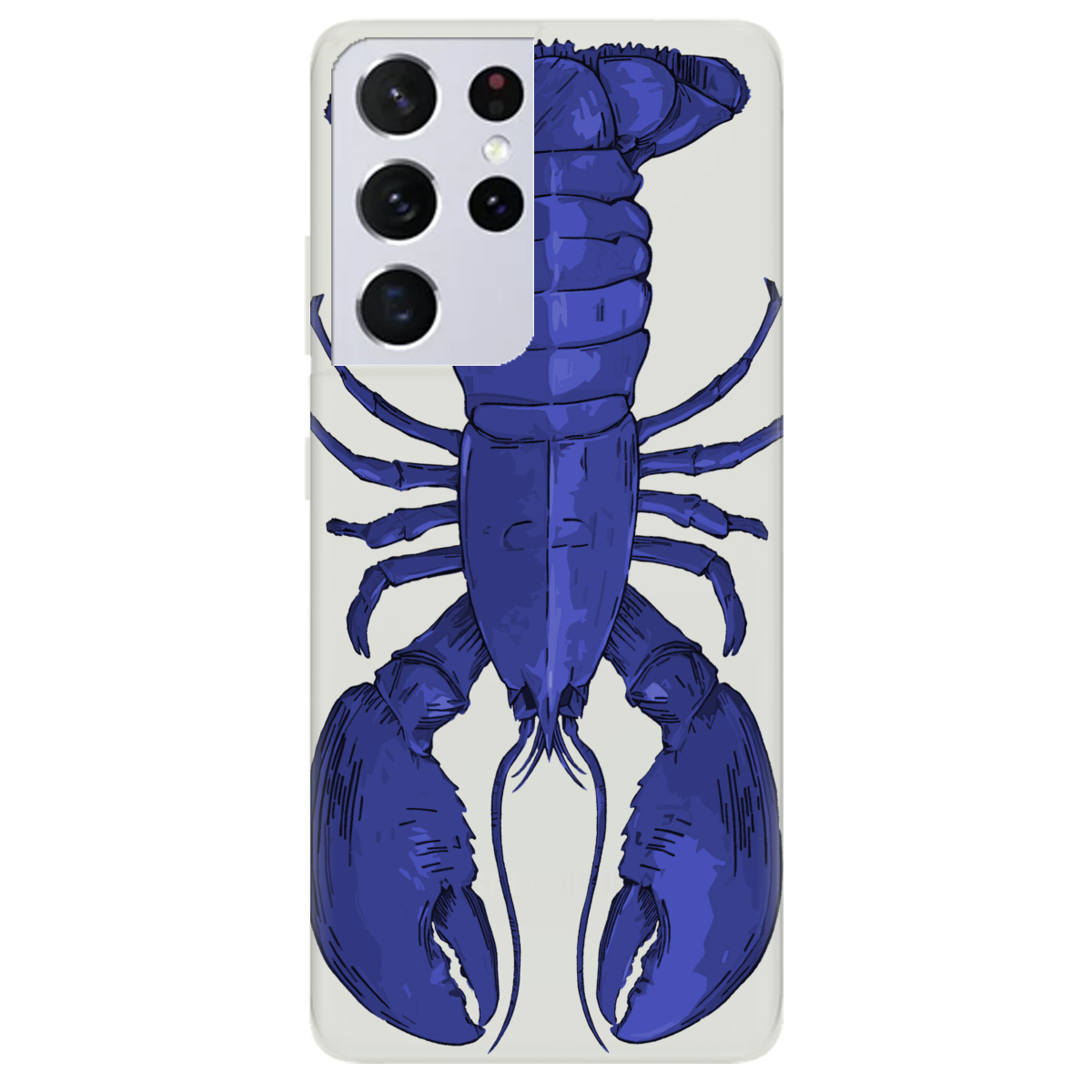 Чохол для Samsung Galaxy S21 Ultra напівпрозорий матовий soft touch Синій лобстер - фото 1 - Чохли для телефонів