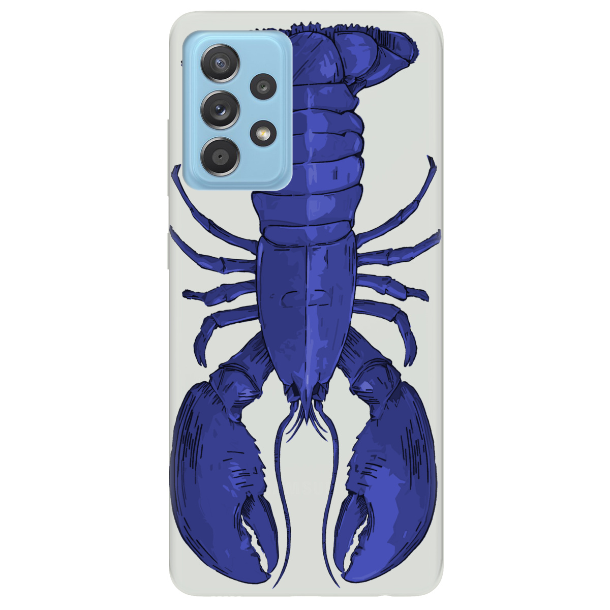 Чехол для Samsung Galaxy A52 полупрозрачный матовый soft touch Синий лобстер - фото 1 - Чехлы для телефонов