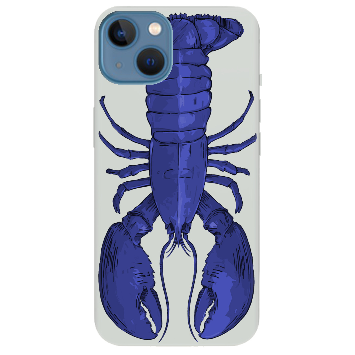 Чехол для Apple iPhone 13 полупрозрачный матовый soft touch Синий лобстер - фото 1 - Чехлы для телефонов