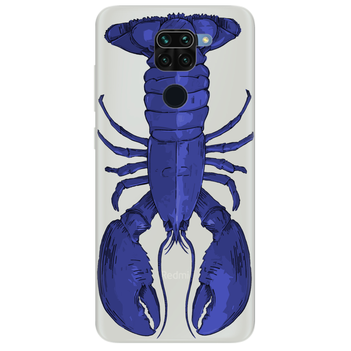 Чехол для Xiaomi Redmi Note 9 полупрозрачный матовый soft touch Синий лобстер - фото 1 Чехол для Xiaomi Redmi Note 9 полупрозрачный матовый soft touch Синий лобстер - фото 1 - Чехлы для телефонов