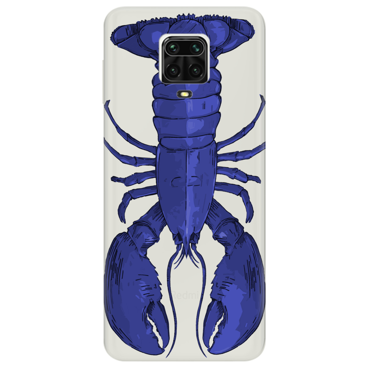 Чехол для Xiaomi Redmi Note 9 Pro полупрозрачный матовый soft touch Синий лобстер - фото 1 Чехол для Xiaomi Redmi Note 9 Pro полупрозрачный матовый soft touch Синий лобстер - фото 1 - Чехлы для телефонов