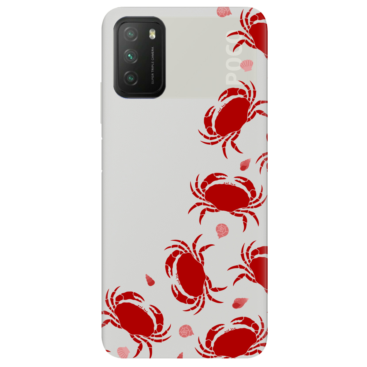 Чохол для Xiaomi Poco M3 напівпрозорий матовий soft touch Крабове узбережжя - фото 1 - Чохли для телефонів