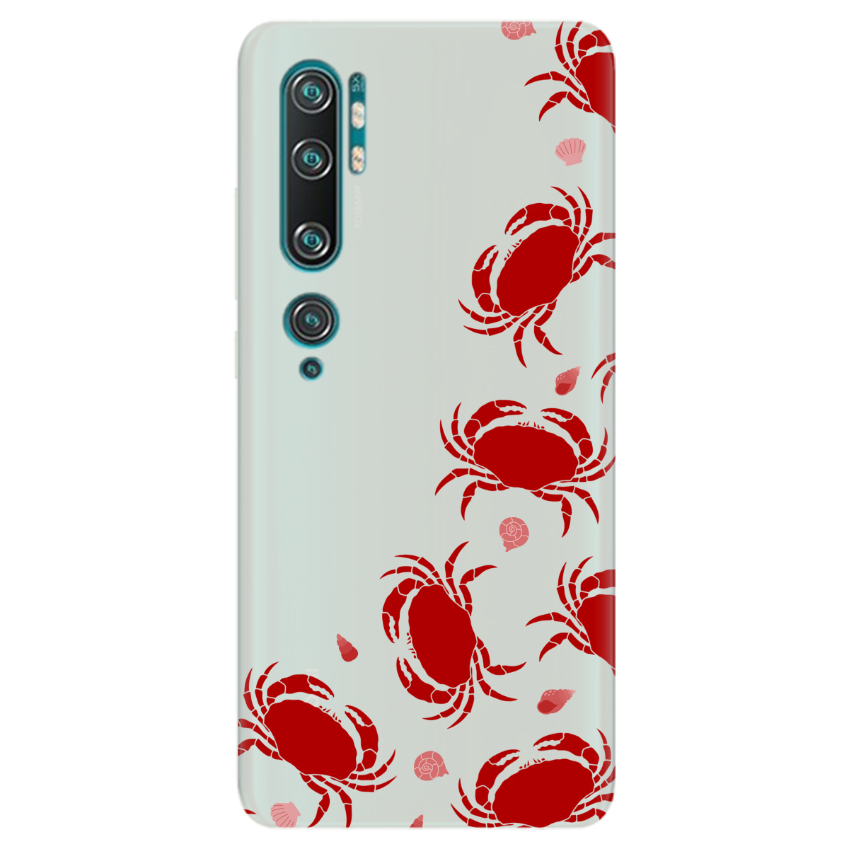 Чехол для Xiaomi Mi Note 10 Pro полупрозрачный матовый soft touch Крабовое побережье - фото 1 - Чехлы для телефонов