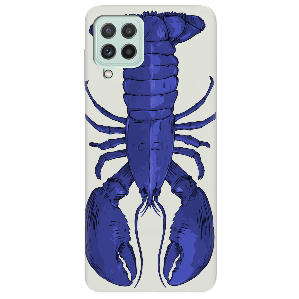 Чохол для Samsung Galaxy M32 напівпрозорий матовий soft touch Синій лобстер - фото 1 - Чохли для телефонів