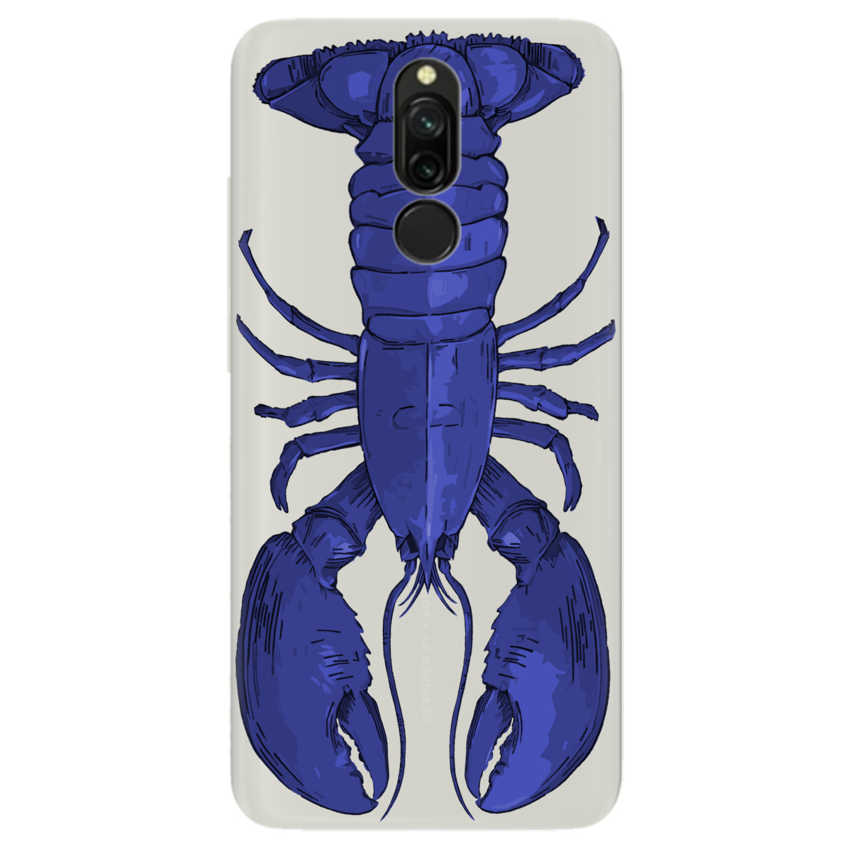 Чехол для Xiaomi Redmi 8 полупрозрачный матовый soft touch Синий лобстер - фото 1 - Чехлы для телефонов