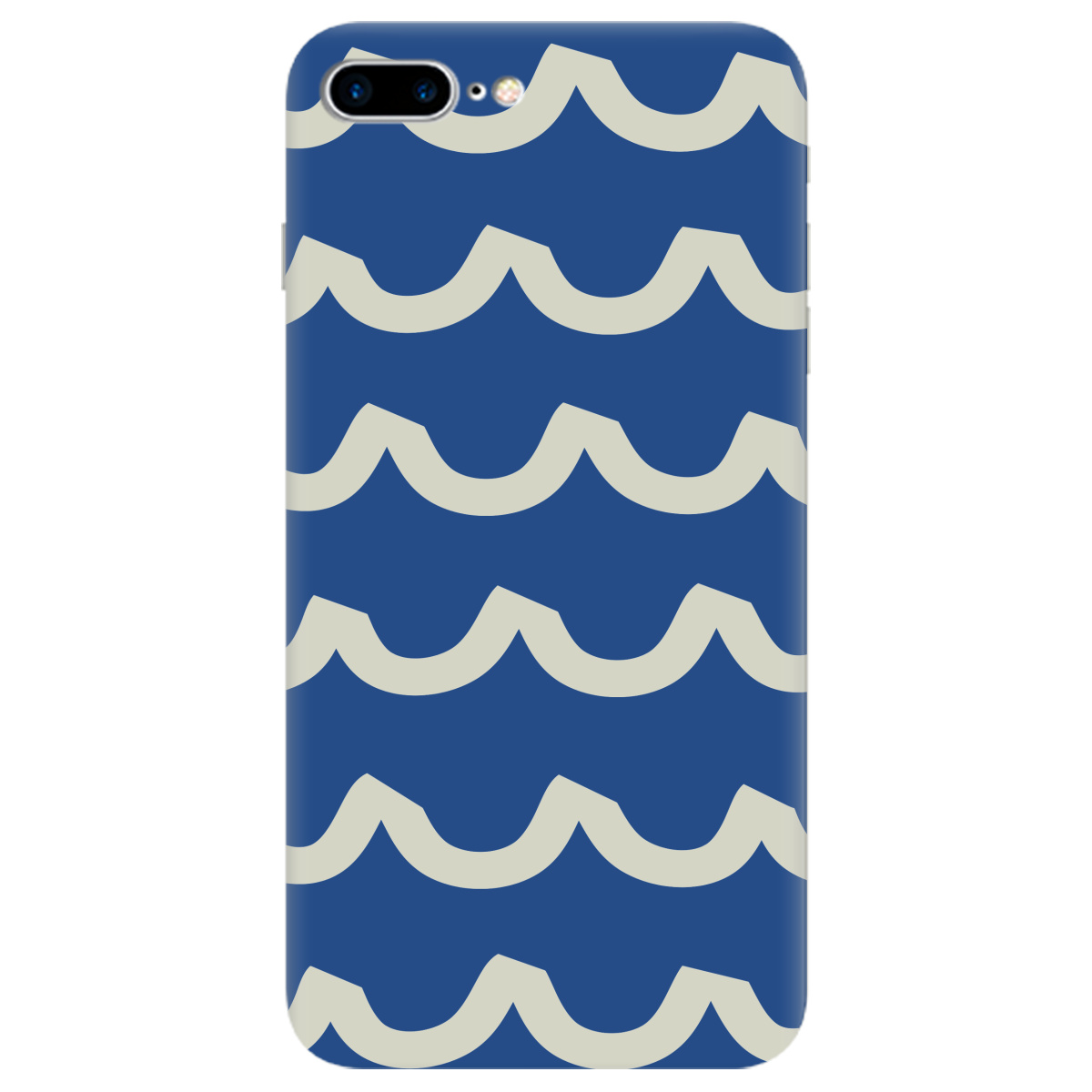 Чохол для Apple iPhone 8 Plus напівпрозорий матовий soft touch Контур хвилі - фото 1 - Чохли для телефонів