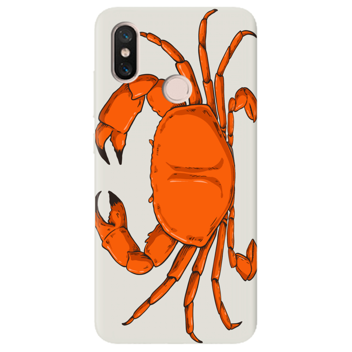 Чехол для Xiaomi Mi 8 полупрозрачный матовый soft touch Подводные клешни - фото 1 - Чехлы для телефонов