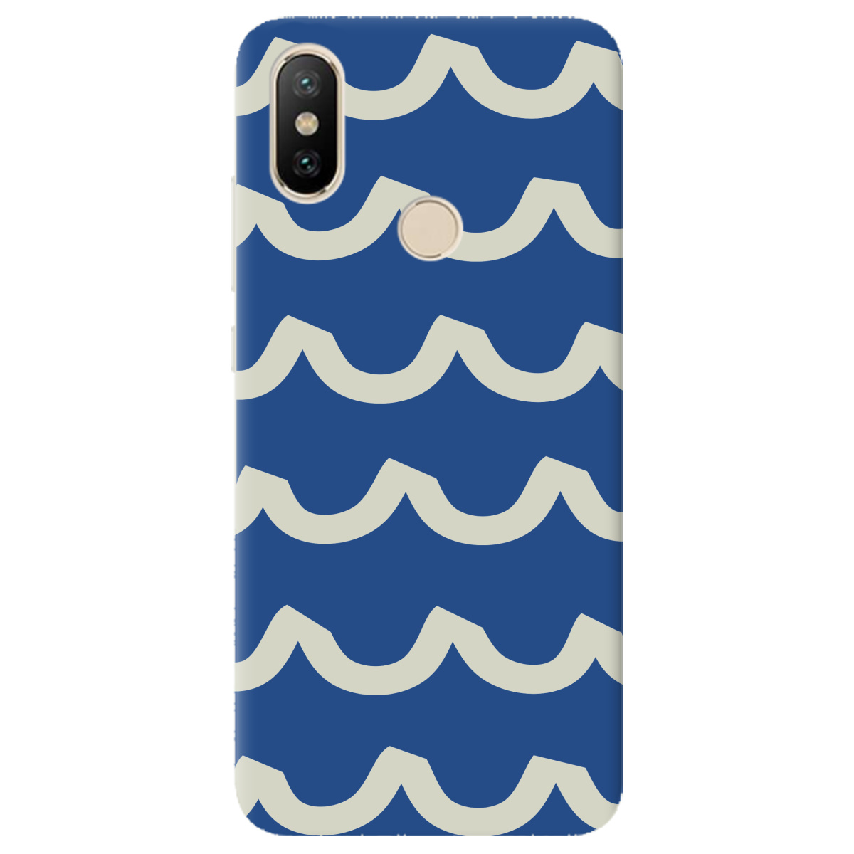 Чохол для Xiaomi Mi A2 Mi 6X напівпрозорий матовий soft touch Контур хвилі - фото 1 - Чохли для телефонів