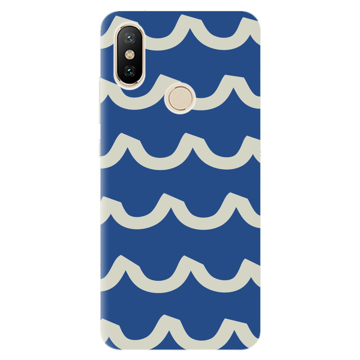 Чохол для Xiaomi Mi A2 Lite напівпрозорий матовий soft touch Контур хвилі - фото 1 - Чохли для телефонів