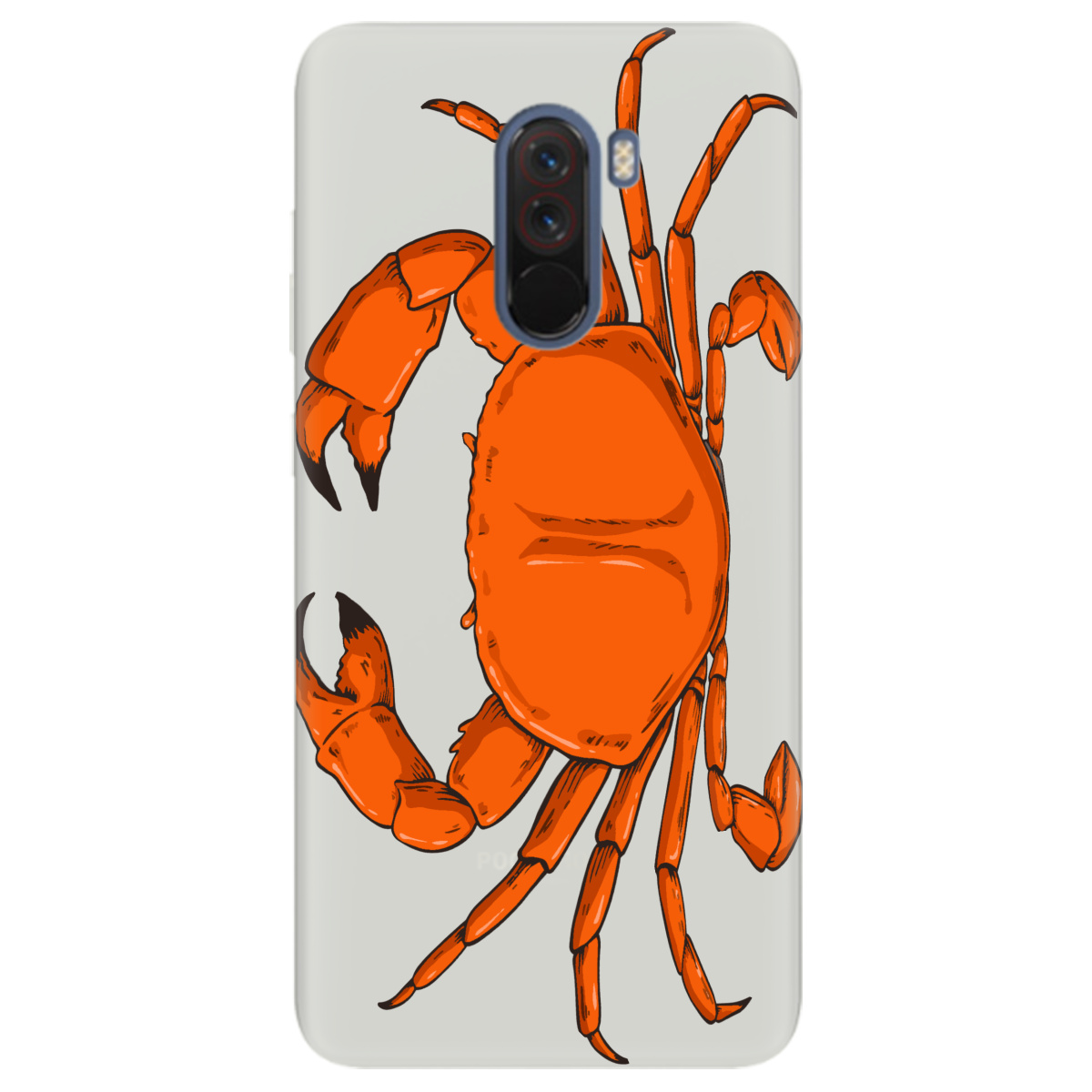 Чехол для Xiaomi Pocophone F1 полупрозрачный матовый soft touch Подводные клешни - фото 1 - Чехлы для телефонов