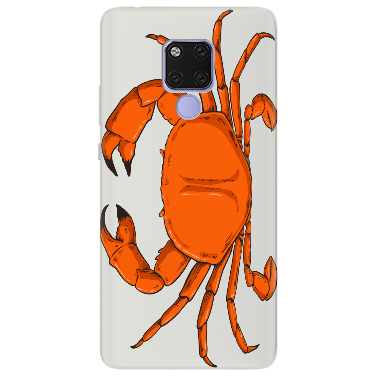 Чехол для Huawei Mate 20 полупрозрачный матовый soft touch Подводные клешни - фото 1 - Чехлы для телефонов