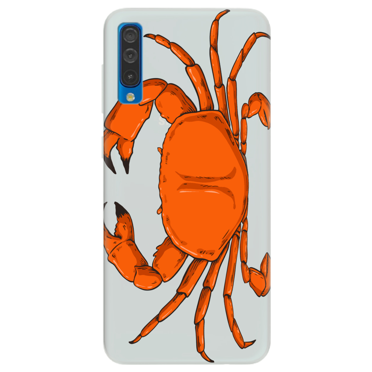 Чехол для Samsung Galaxy A50 полупрозрачный матовый soft touch Подводные клешни - фото 1 Чехол для Samsung Galaxy A50 полупрозрачный матовый soft touch Подводные клешни - фото 1 - Чехлы для телефонов