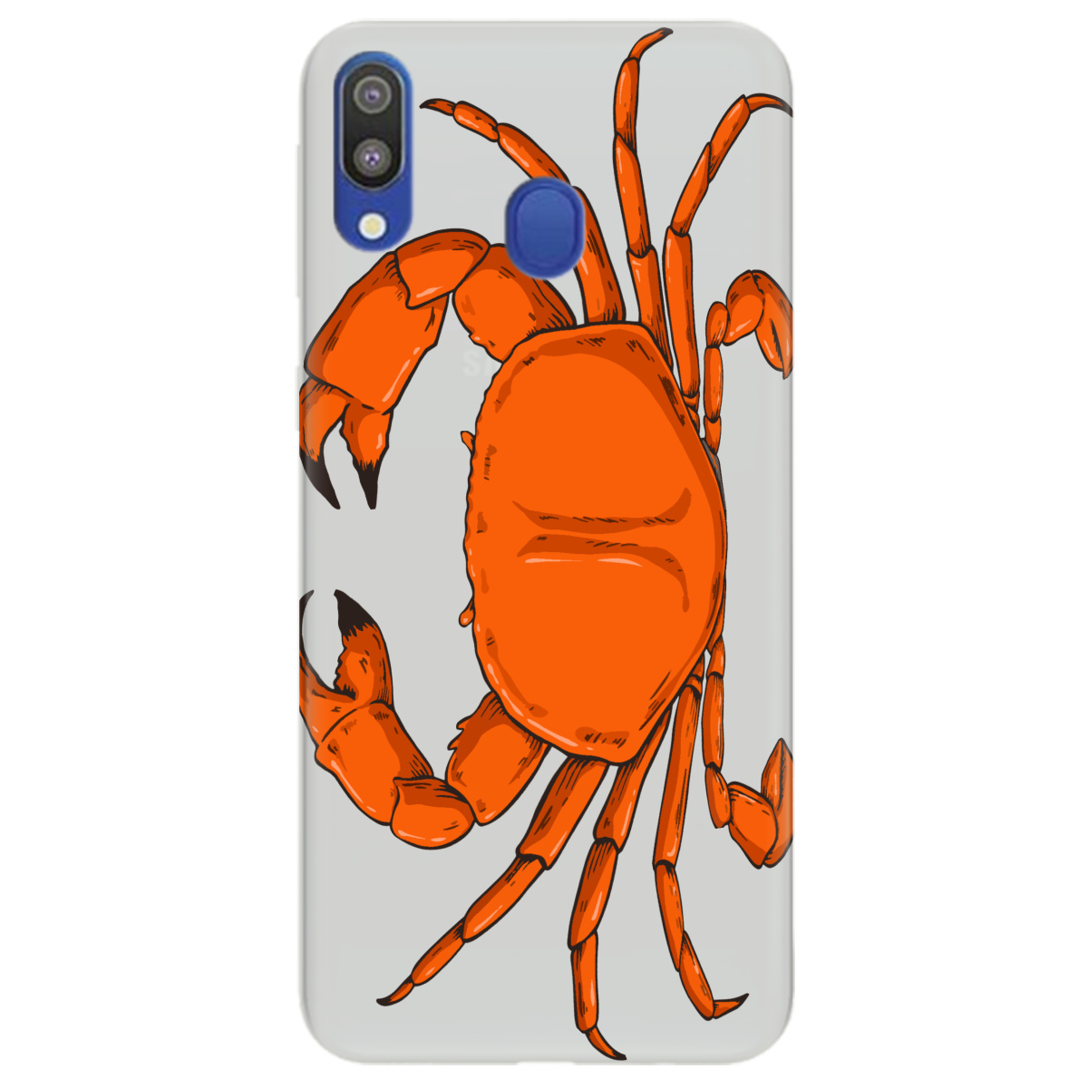 Чехол для Samsung Galaxy M20 полупрозрачный матовый soft touch Подводные клешни - фото 1 - Чехлы для телефонов