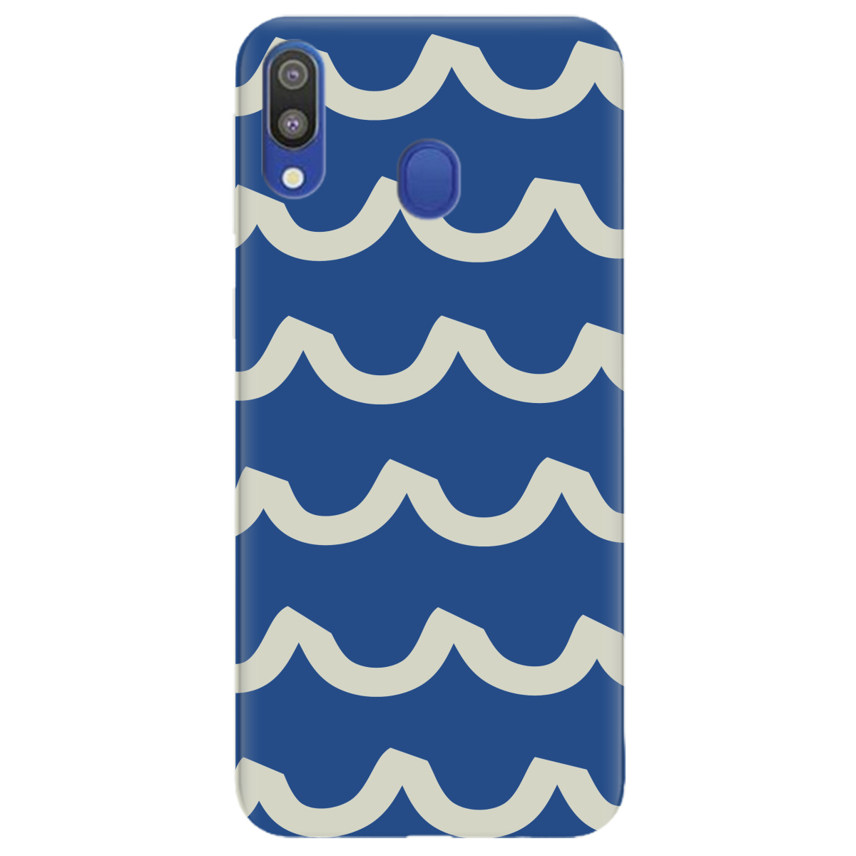 Чехол для Samsung Galaxy M20 полупрозрачный матовый soft touch Контур волны - фото 1 - Чехлы для телефонов