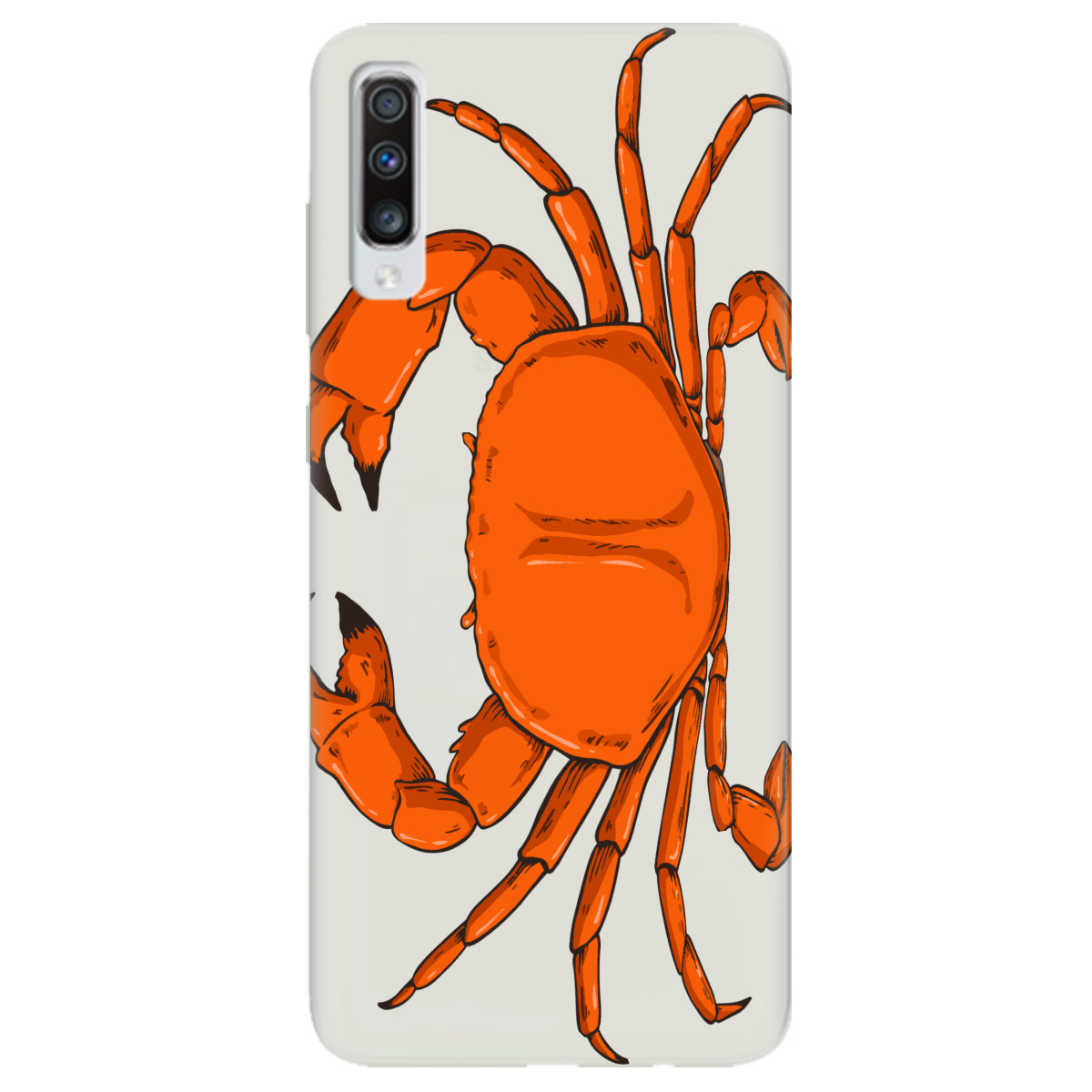 Чехол для Samsung Galaxy A70 полупрозрачный матовый soft touch Подводные клешни - фото 1 - Чехлы для телефонов