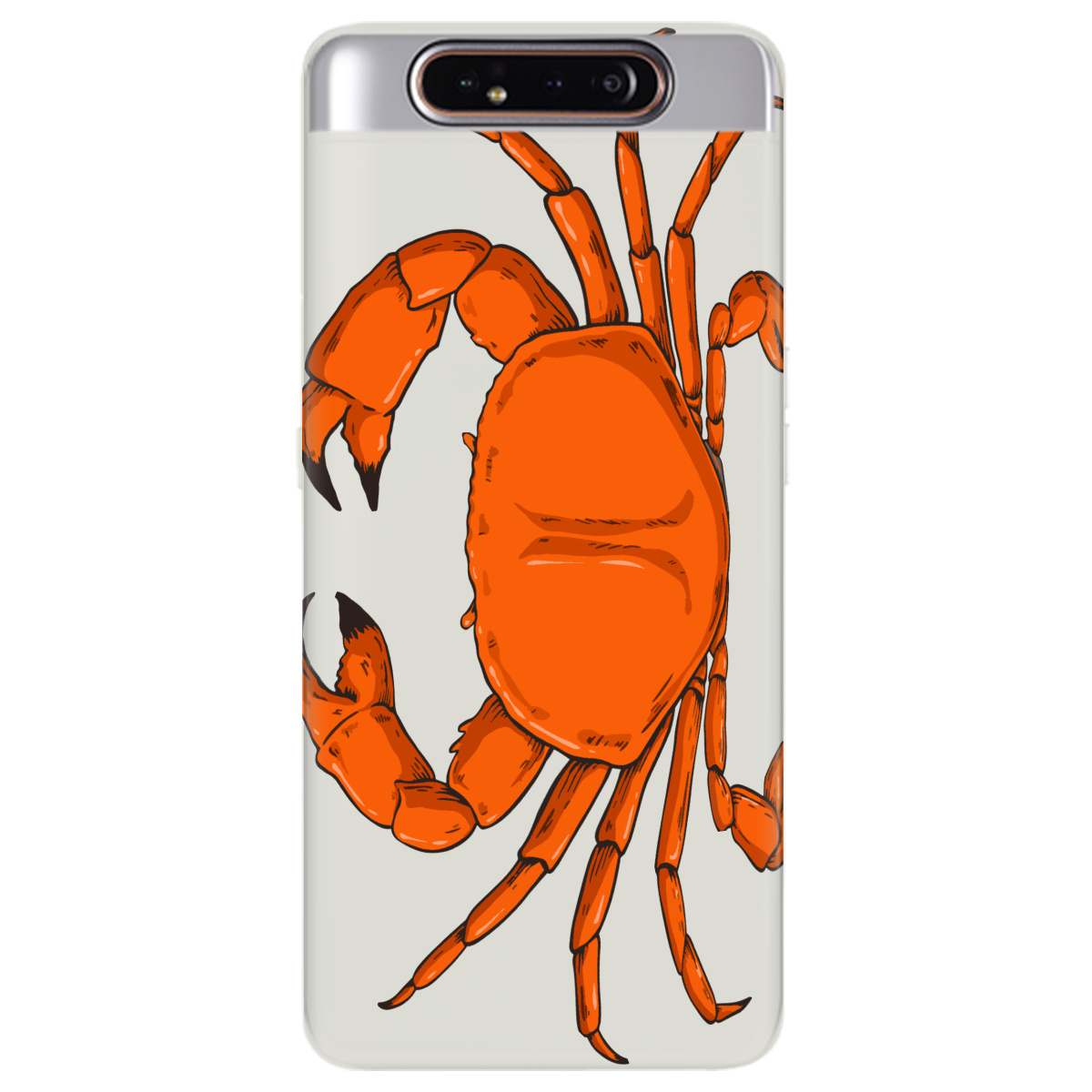 Чехол для Samsung Galaxy A80 полупрозрачный матовый soft touch Подводные клешни - фото 1 - Чехлы для телефонов