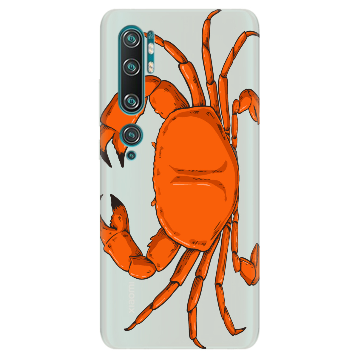 Чехол для Xiaomi Mi Note 10 полупрозрачный матовый soft touch Подводные клешни - фото 1 - Чехлы для телефонов