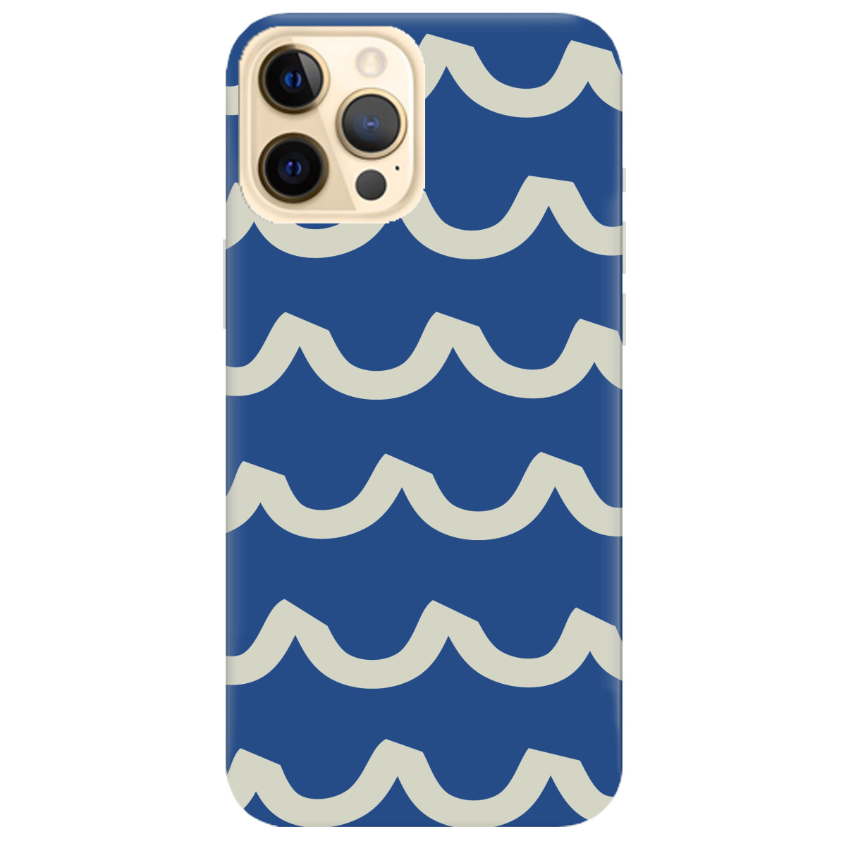 Чохол для Apple iPhone 12 Pro напівпрозорий матовий soft touch Контур хвилі - фото 1 - Чохли для телефонів