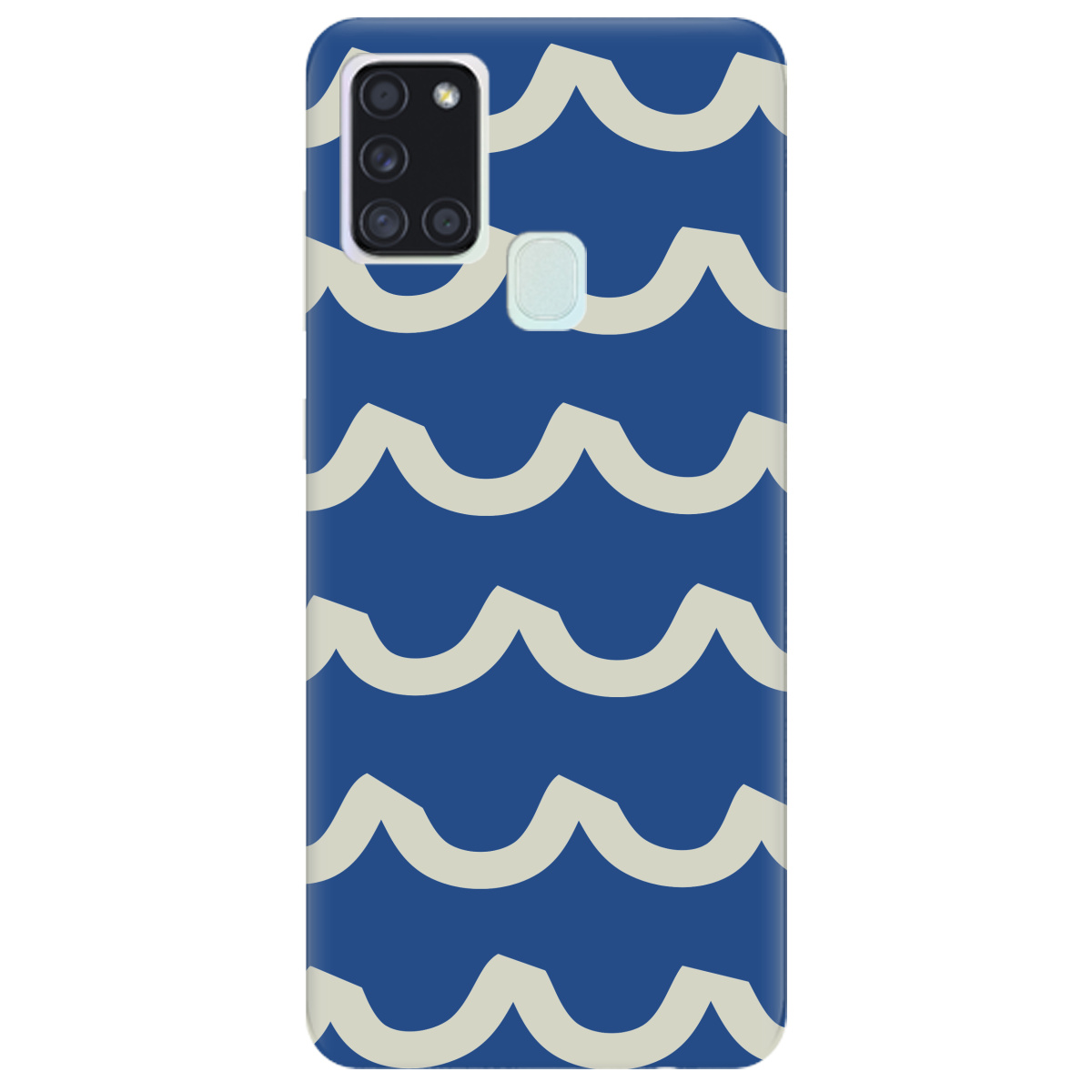 Чехол для Samsung Galaxy A21s полупрозрачный матовый soft touch Контур волны - фото 1 Чехол для Samsung Galaxy A21s полупрозрачный матовый soft touch Контур волны - фото 1 - Чехлы для телефонов