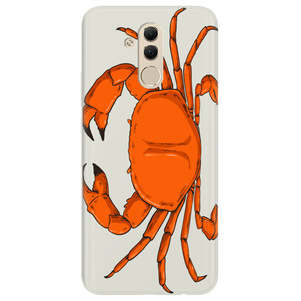 Чехол для Huawei Mate 20 Lite полупрозрачный матовый soft touch Подводные клешни - фото 1 - Чехлы для телефонов