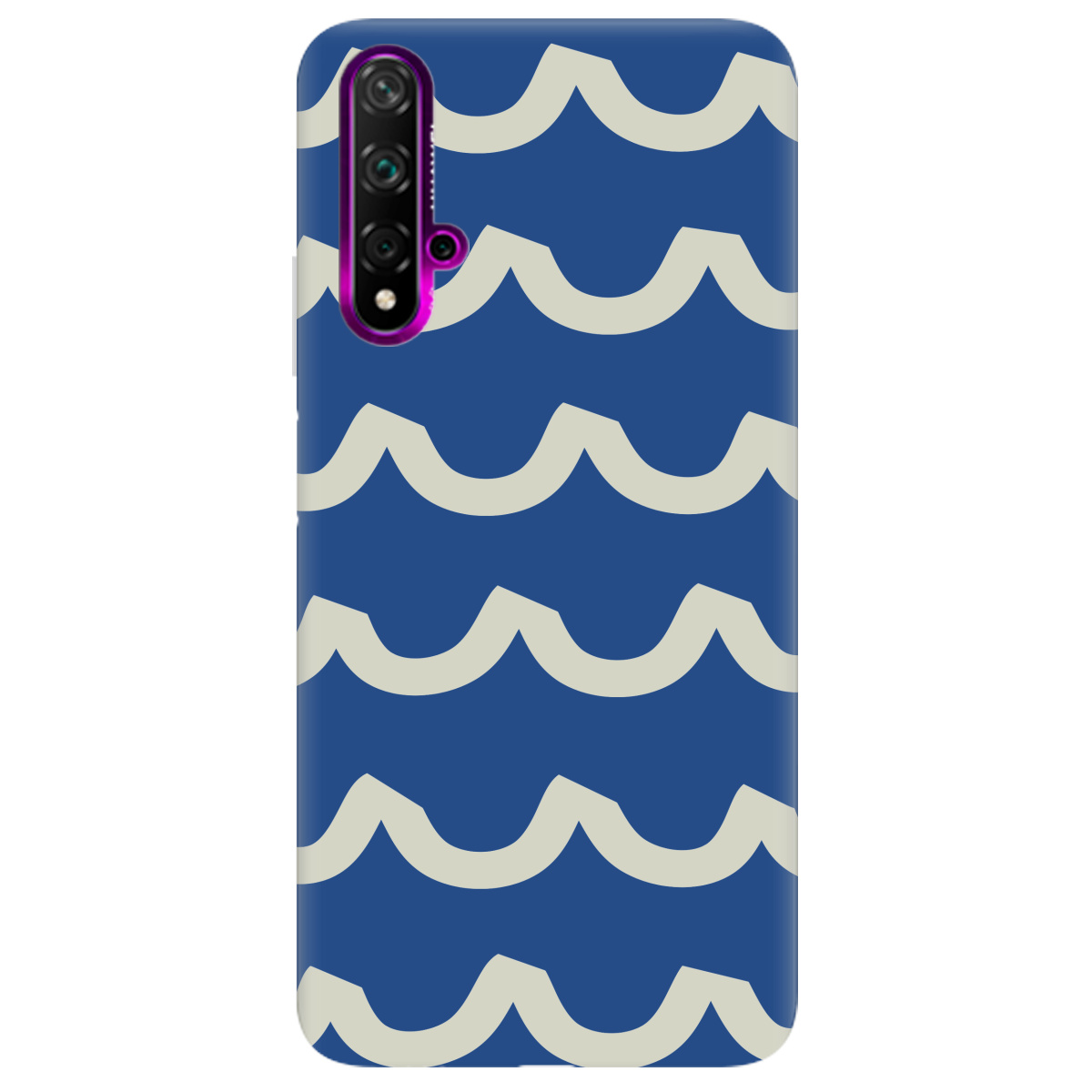 Чехол для Huawei Nova 5T полупрозрачный матовый soft touch Контур волны - фото 1 - Чехлы для телефонов