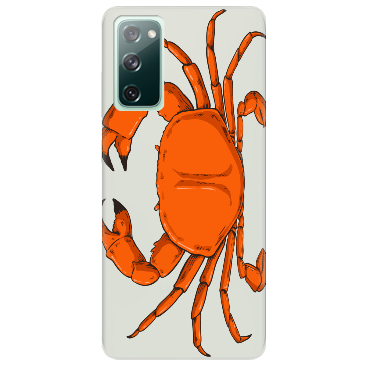 Чехол для Samsung Galaxy S20 FE полупрозрачный матовый soft touch Подводные клешни - фото 1 - Чехлы для телефонов