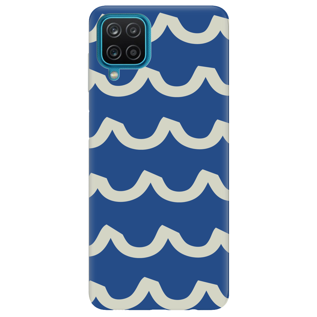Чехол для Samsung Galaxy A12 4G полупрозрачный матовый soft touch Контур волны - фото 1 - Чехлы для телефонов