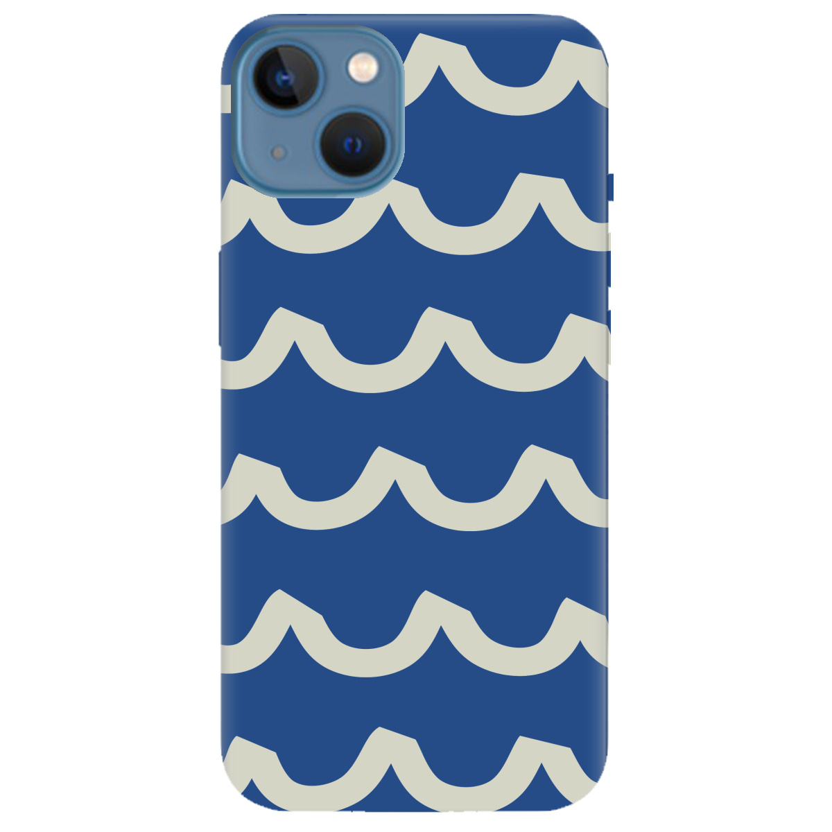 Чехол для Apple iPhone 13 полупрозрачный матовый soft touch Контур волны - фото 1 - Чехлы для телефонов