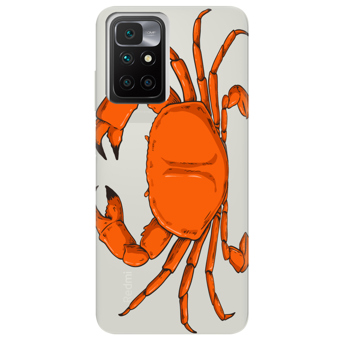 Чохол для Xiaomi Redmi 10 напівпрозорий матовий soft touch Підводні клешні - фото 1 - Чохли для телефонів