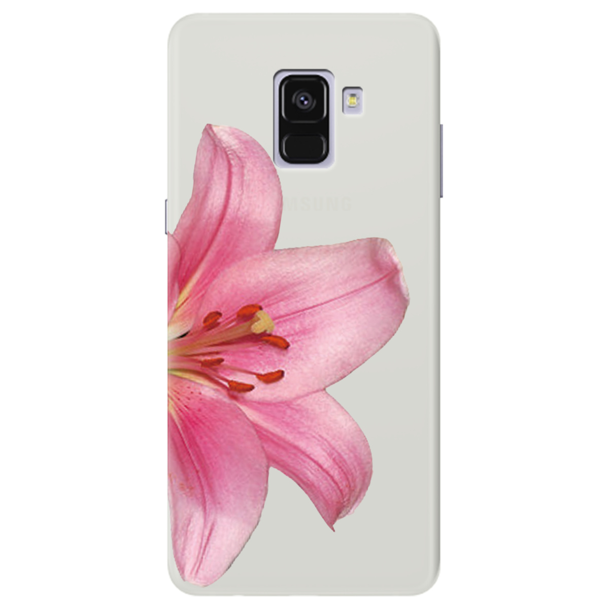 Чехол для Samsung Galaxy A8 Plus 2018 полупрозрачный матовый soft touch Магия цветка - фото 1 - Чехлы для телефонов